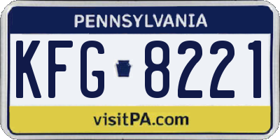 PA license plate KFG8221