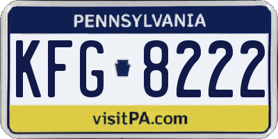 PA license plate KFG8222
