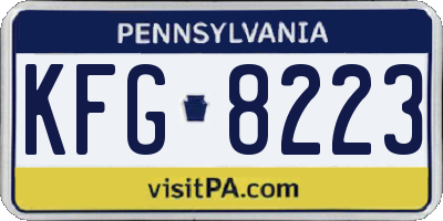 PA license plate KFG8223