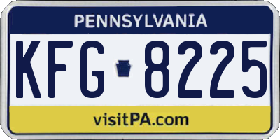 PA license plate KFG8225
