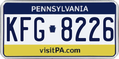 PA license plate KFG8226