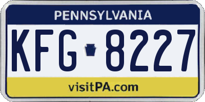PA license plate KFG8227