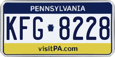 PA license plate KFG8228