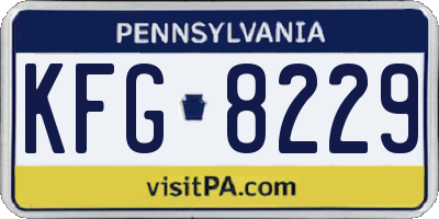 PA license plate KFG8229