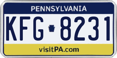 PA license plate KFG8231