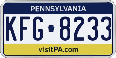PA license plate KFG8233