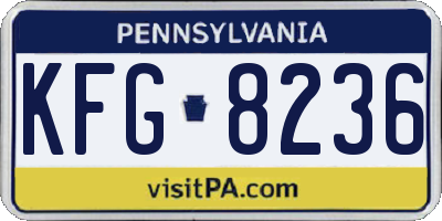 PA license plate KFG8236