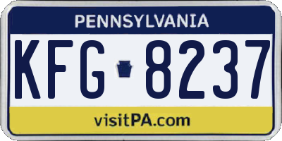 PA license plate KFG8237