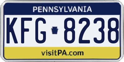 PA license plate KFG8238