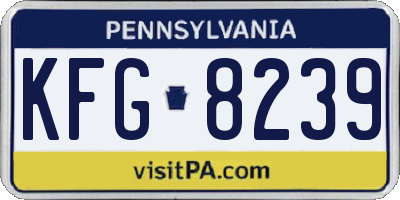 PA license plate KFG8239