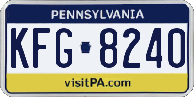 PA license plate KFG8240