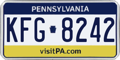 PA license plate KFG8242