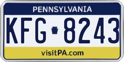 PA license plate KFG8243