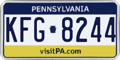PA license plate KFG8244