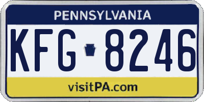 PA license plate KFG8246