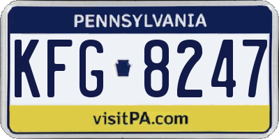 PA license plate KFG8247