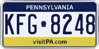 PA license plate KFG8248