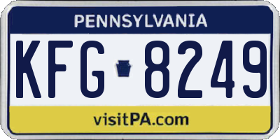 PA license plate KFG8249