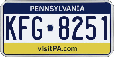 PA license plate KFG8251