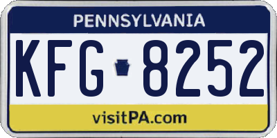 PA license plate KFG8252