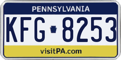 PA license plate KFG8253