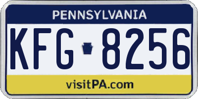 PA license plate KFG8256