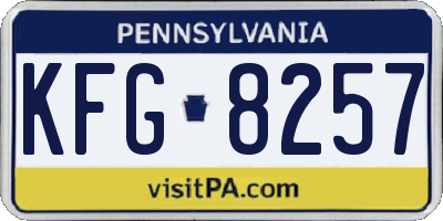PA license plate KFG8257