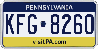 PA license plate KFG8260