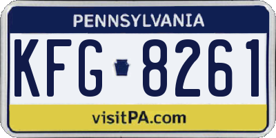 PA license plate KFG8261