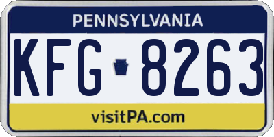 PA license plate KFG8263