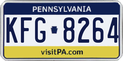 PA license plate KFG8264