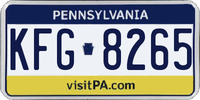 PA license plate KFG8265