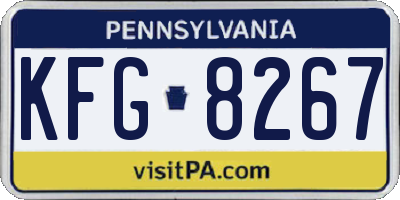 PA license plate KFG8267