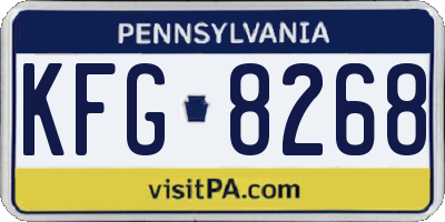 PA license plate KFG8268