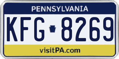 PA license plate KFG8269