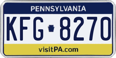 PA license plate KFG8270