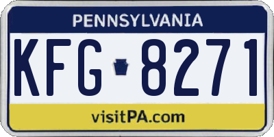 PA license plate KFG8271