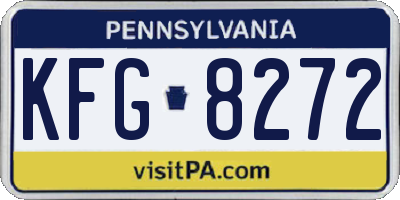 PA license plate KFG8272