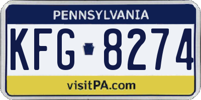 PA license plate KFG8274