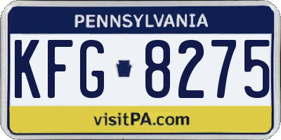 PA license plate KFG8275