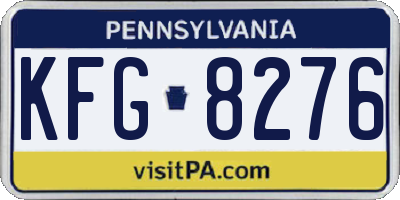 PA license plate KFG8276