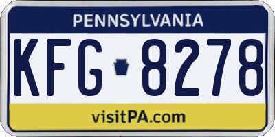 PA license plate KFG8278