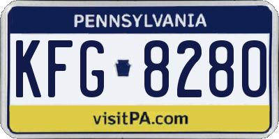 PA license plate KFG8280