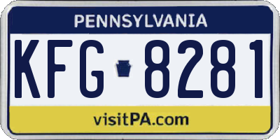 PA license plate KFG8281