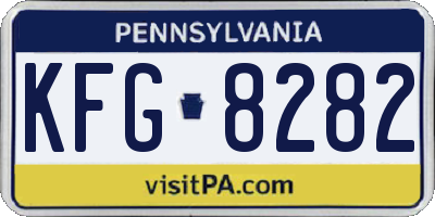 PA license plate KFG8282