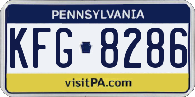 PA license plate KFG8286