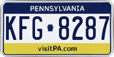 PA license plate KFG8287