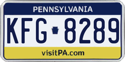 PA license plate KFG8289
