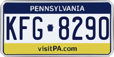 PA license plate KFG8290