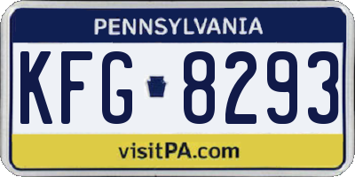 PA license plate KFG8293